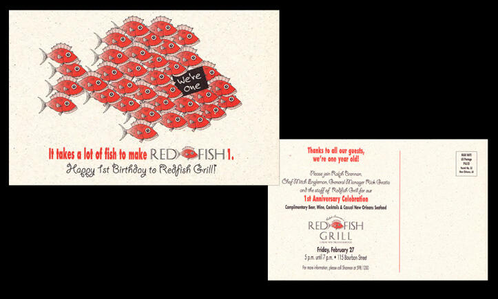 Redfish Grill - First Anniversary Mailer